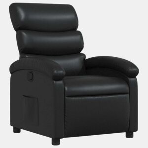 Poltrona reclinável - Poltrona relax couro artificial preto