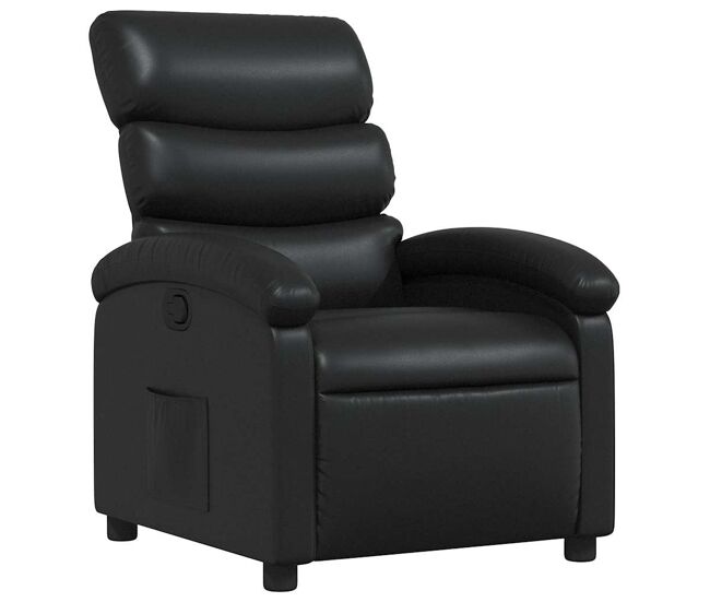 Sillón reclinable - sillón relax de cuero sintético negro