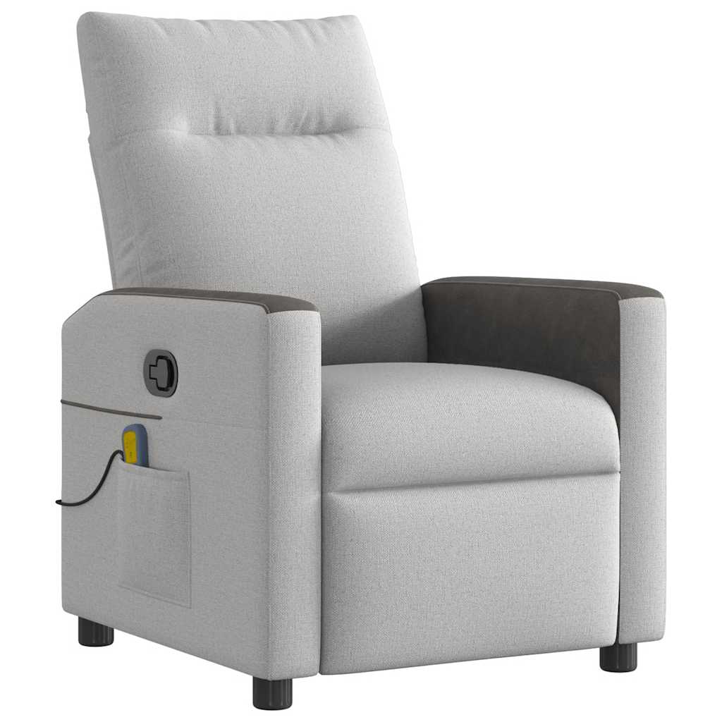 Sillón de masaje reclinable - sillón relax de tela gris nube