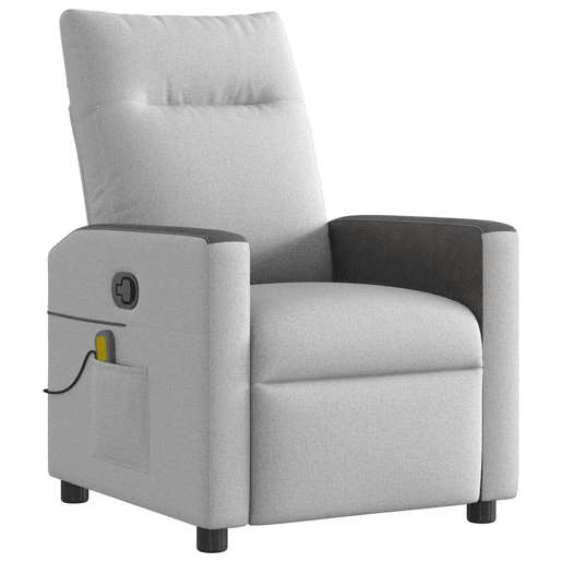 Cadeira de massagem reclinável - Poltrona relax tecido cinzento
