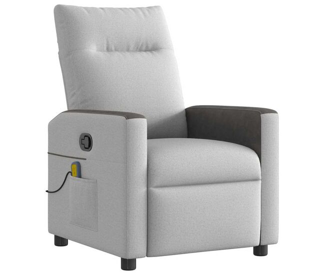 Sillón de masaje reclinable - sillón relax de tela gris nube