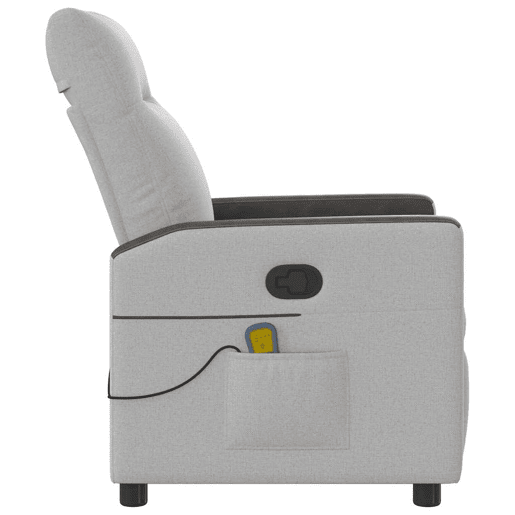 Cadeira de massagem reclinável - Poltrona relax tecido cinzento