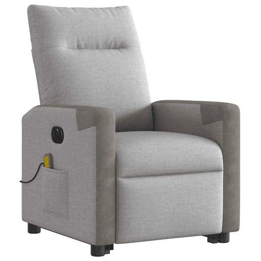 Poltrona elétrica elevatória massagens - Poltrona relax tecido cinzento-nublado