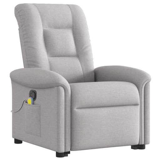 Poltrona elevatória de massagens - Poltrona relax tecido cinzento-nublado Poltrona elevatória de massagens - Poltrona relax tecido cinzento-nublado