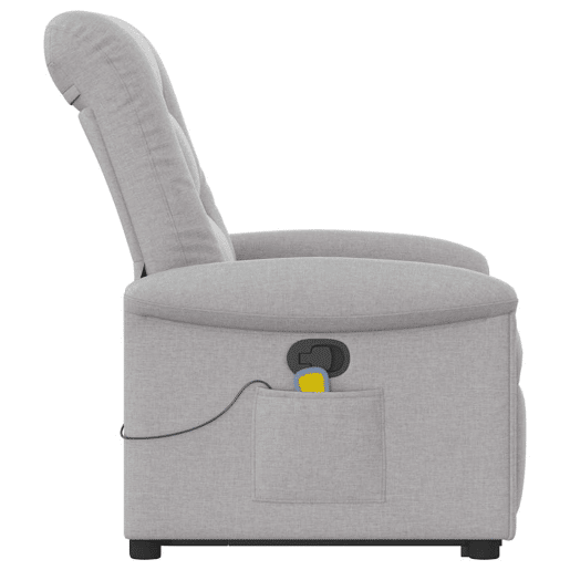 Poltrona elevatória de massagens - Poltrona relax tecido cinzento-nublado Poltrona elevatória de massagens - Poltrona relax tecido cinzento-nublado