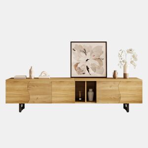 Móvel de TV 191x38 cm - 5 portas, design exclusivo, baixo - Natural