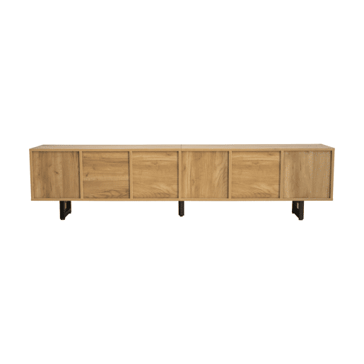 Móvel de TV 191x38 cm - 5 portas, design exclusivo, baixo - Natural Móvel de TV 191x38 cm - 5 portas, design exclusivo, baixo - Natural