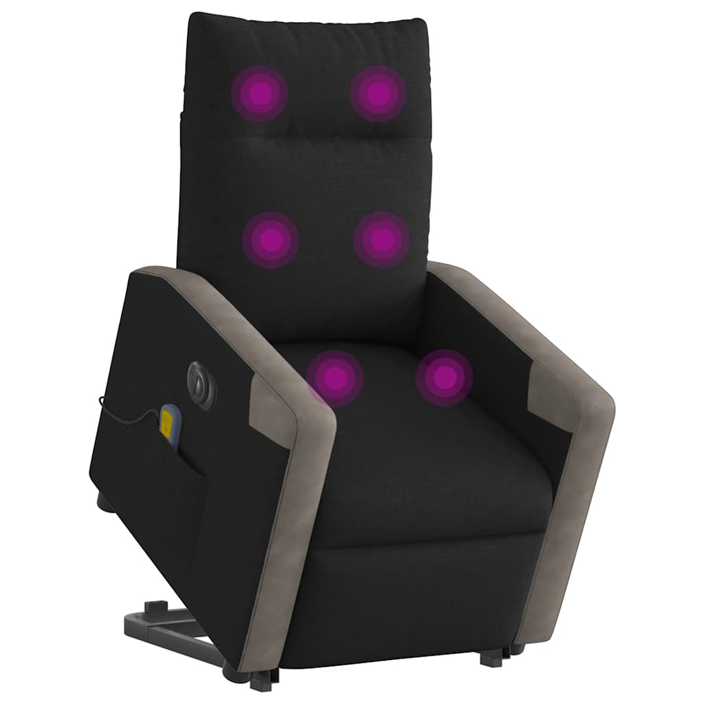 Sillón de masaje eléctrico reclinable - sillón relax elevable tela negro