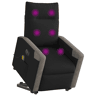 Poltrona elétrica elevatória massagens - Poltrona relax tecido preto