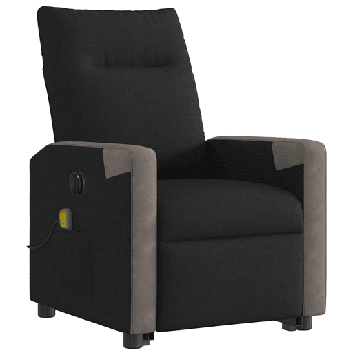 Poltrona elétrica elevatória massagens - Poltrona relax tecido preto Poltrona elétrica elevatória massagens - Poltrona relax tecido preto