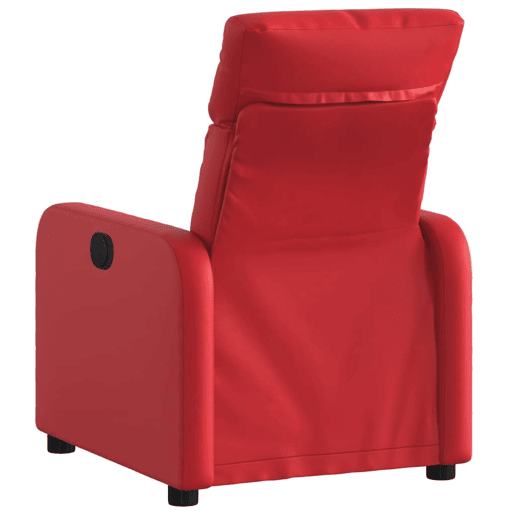 Poltrona reclinável - Poltrona relax couro artificial vermelho