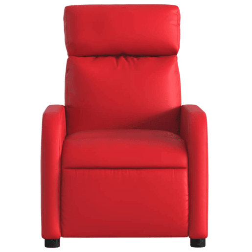 Poltrona reclinável - Poltrona relax couro artificial vermelho