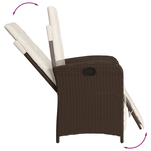3 pcs conjunto bistrô - cadeiras de jardim - Cadeiras de exterior com almofadões vime PE castanho
