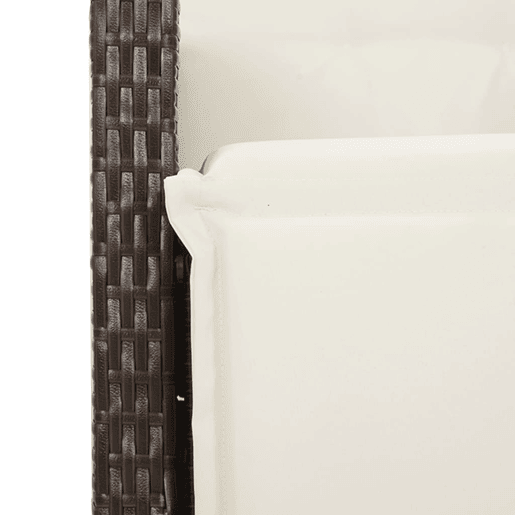 3 pcs conjunto bistrô - cadeiras de jardim - Cadeiras de exterior com almofadões vime PE castanho