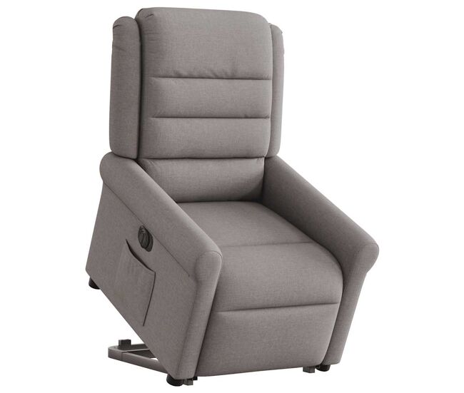 Sillón eléctrico reclinable elevable - sillón relax de tela gris taupe
