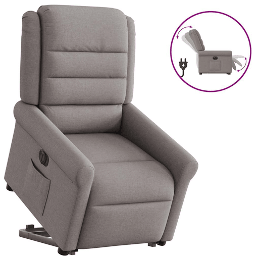Poltrona reclinável - Poltrona relax elétrica cinza-acastanhado