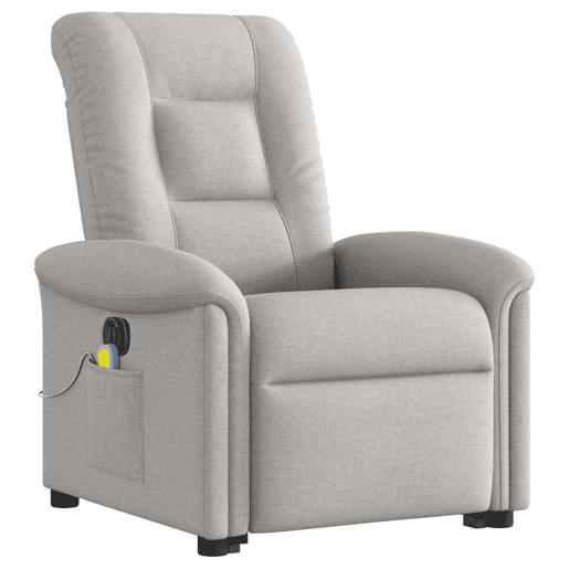 Poltrona elétrica elevatória massagens - Poltrona relax tecido cinzento-nublado Poltrona elétrica elevatória massagens - Poltrona relax tecido cinzento-nublado
