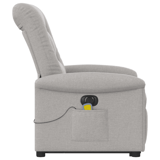 Poltrona elétrica elevatória massagens - Poltrona relax tecido cinzento-nublado Poltrona elétrica elevatória massagens - Poltrona relax tecido cinzento-nublado