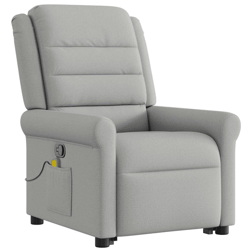 Poltrona elevatória de massagens - Poltrona relax tecido cinzento-nublado