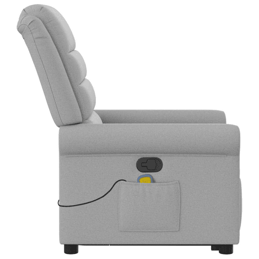 Poltrona elevatória de massagens - Poltrona relax tecido cinzento-nublado
