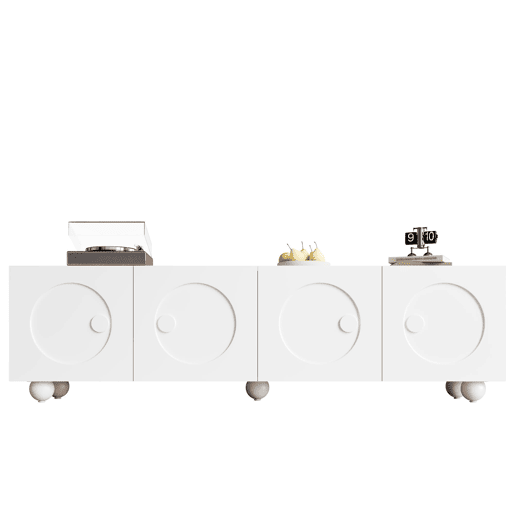 Móvel de TV 180x38 cm - Design moderno e baixo - Branco