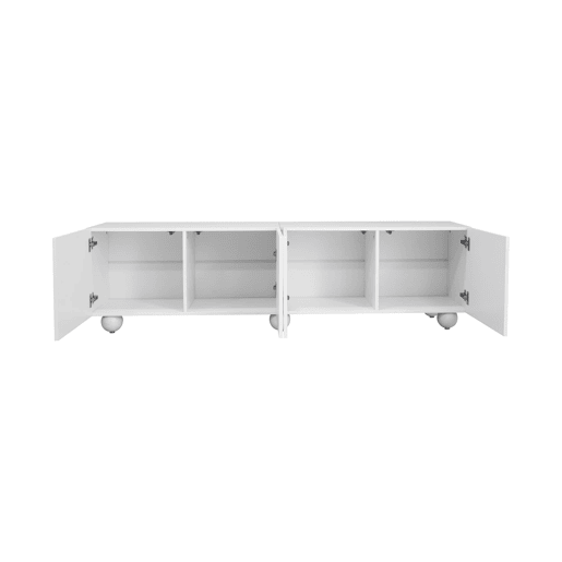 Móvel de TV 180x38 cm - Design moderno e baixo - Branco
