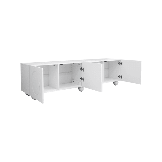Móvel de TV 180x38 cm - Design moderno e baixo - Branco