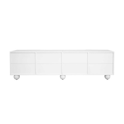 Móvel de TV 180x38 cm - Design moderno e baixo - Branco