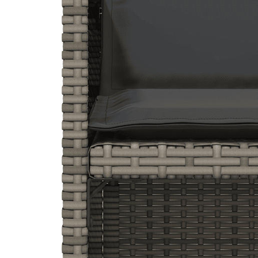 3 pcs conjunto bistrô - cadeiras de jardim - Cadeiras de exterior com almofadões vime PE cinza