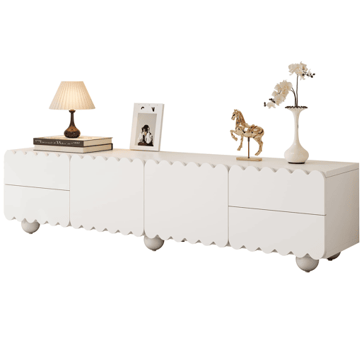 Móvel de TV 175x38 cm - Design moderno, baixo, elegante - Branco