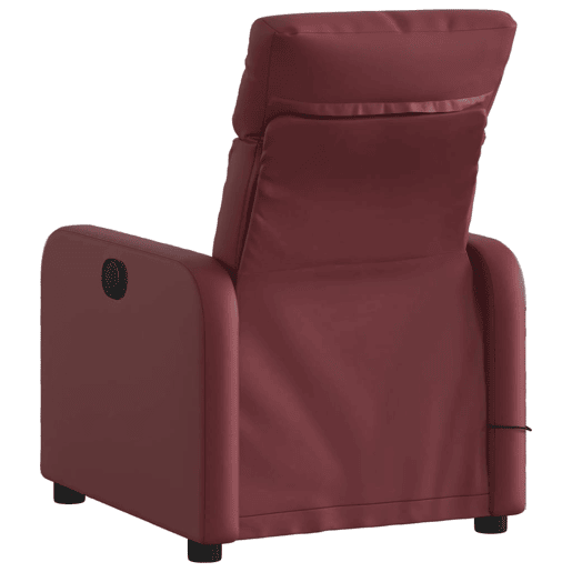 Poltrona massagens reclinável - Poltrona relax couro artificial vermelho tinto