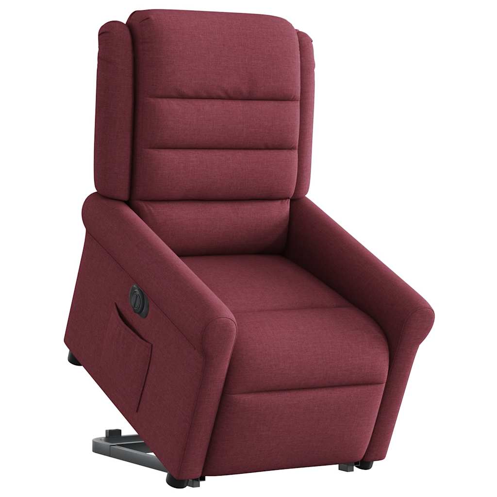 Sillón eléctrico reclinable elevable - sillón relax de tela rojo tinto