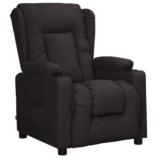 Poltrona reclinável - Poltrona relax couro artificial preto