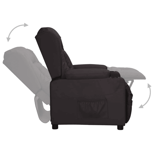 Poltrona reclinável - Poltrona relax couro artificial preto