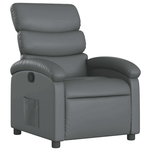 Poltrona reclinável - Poltrona relax couro artificial cinzento Poltrona reclinável - Poltrona relax couro artificial cinzento