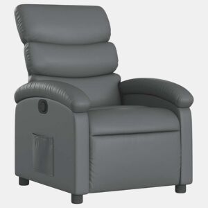 Poltrona reclinável - Poltrona relax couro artificial cinzento