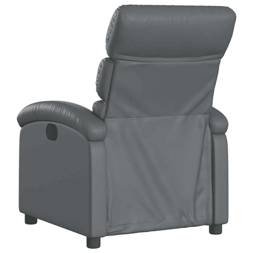 Poltrona reclinável - Poltrona relax couro artificial cinzento Poltrona reclinável - Poltrona relax couro artificial cinzento
