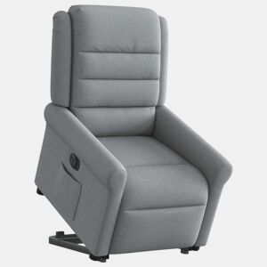 Poltrona reclinável - Poltrona relax elétrica tecido cinzento-claro