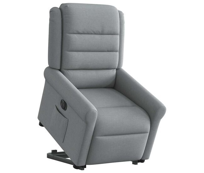Sillón eléctrico reclinable elevable - sillón relax de tela gris claro