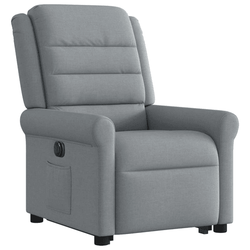 Poltrona reclinável - Poltrona relax elétrica tecido cinzento-claro