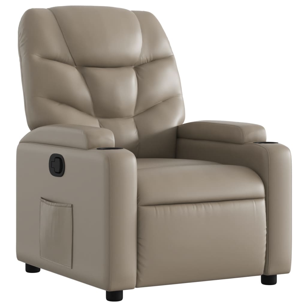 Sillón reclinable - sillón relax de cuero sintético color capuchino