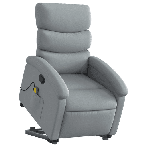 Poltrona reclinável massagens - Poltrona relax tecido cinzento-claro