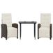 3 uds Sillas de jardín reclinables - Sillas de exterior 3 uds Sillas de jardín reclinables - Sillas de exterior Beige