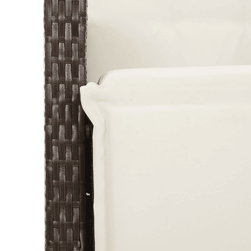 3 pcs conjunto bistrô - cadeiras de jardim - Cadeiras de exterior com almofadões vime PE castanho