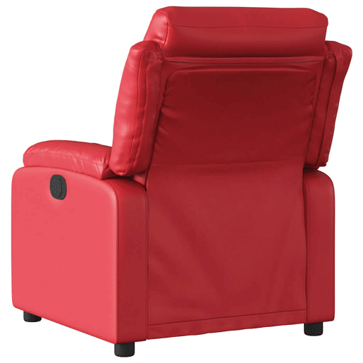 Poltrona de massagens reclinável - Poltrona relax couro artificial vermelho Poltrona de massagens reclinável - Poltrona relax couro artificial vermelho