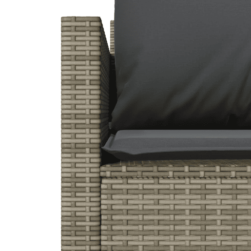 3 pcs conjunto bistrô - cadeiras de jardim - Cadeiras de exterior com almofadões vime PE cinza