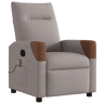 Poltrona de massagens reclinável - Poltrona relax tecido cinzento-acastanhado