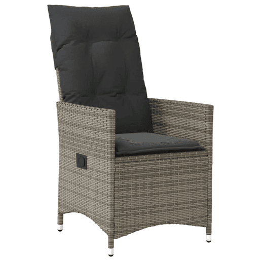 3 pcs conjunto bistrô - cadeiras de jardim - Cadeiras de exterior com almofadões vime PE cinza 3 pcs conjunto bistrô - cadeiras de jardim - Cadeiras de exterior com almofadões vime PE cinza