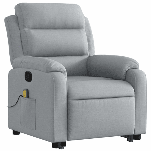 Poltrona reclinável massagens - Poltrona relax tecido cinzento-claro