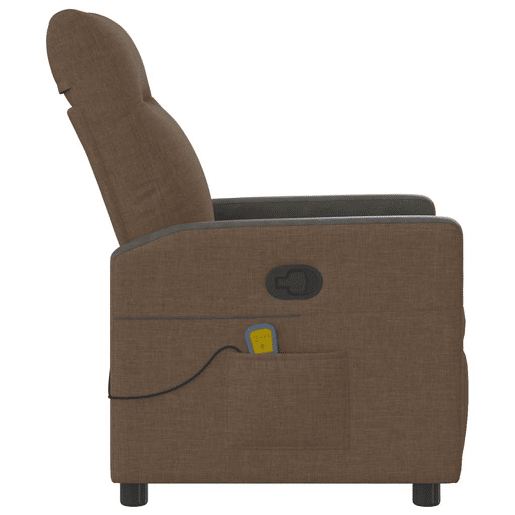 Poltrona de massagens reclinável - Poltrona relax tecido castanho